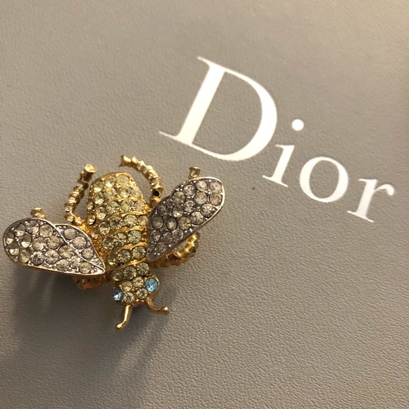 Vintage KJL Bumble Bee Rhinestone Brooch Pin - Picture 3 of 8